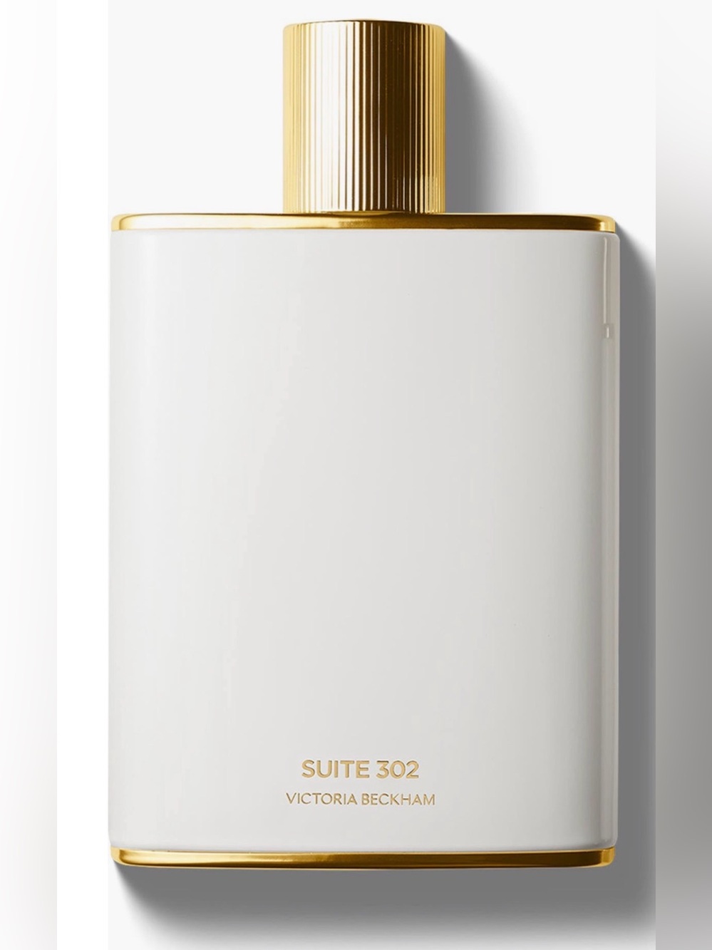 Victoria Beckham White and Gold Suite 302 Fragrance Bottle